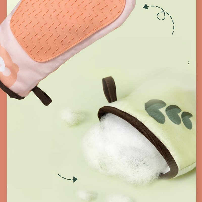 Găng Tay Silicone Cách Nhiệt Dày Dặn Dùng Trong Nhà Bếp Tiện Dụng