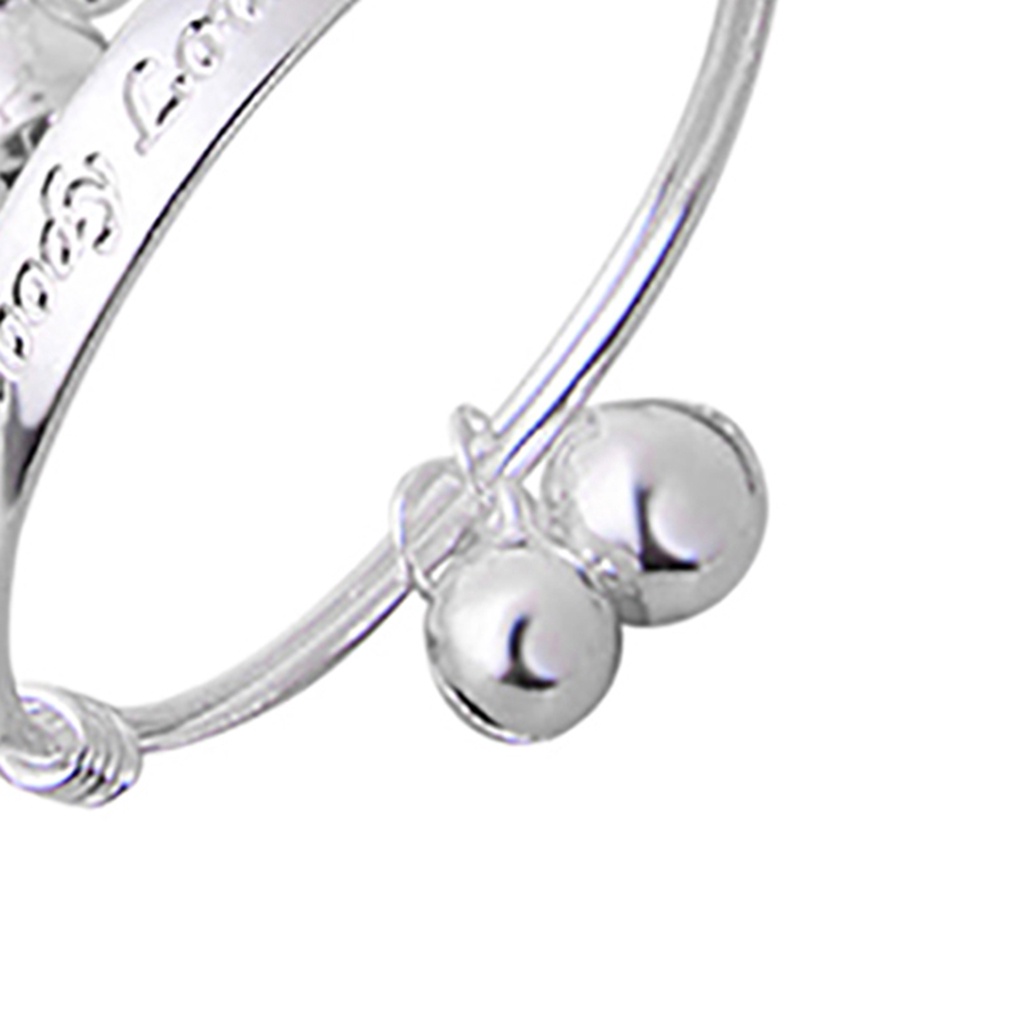 Bộ 2 vòng tay mạ bạc gắn chuông xinh xắn dễ thương dành cho bé