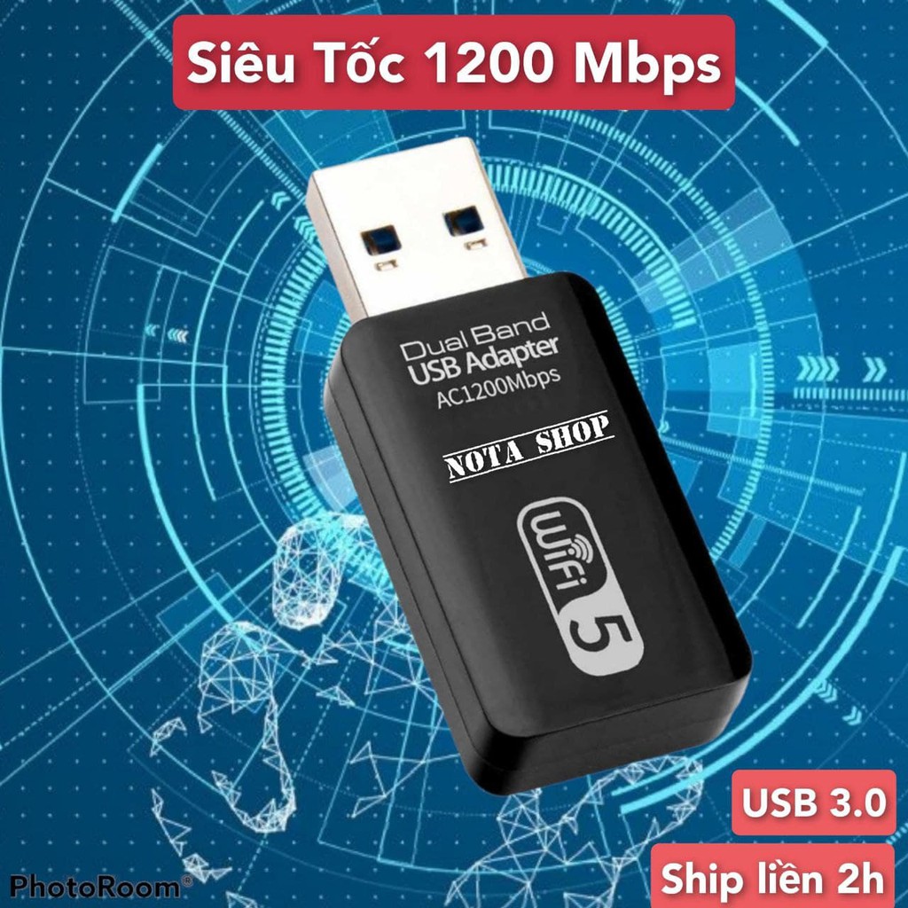 [Có sẵn] Nâng cấp WiFi 5G dễ dàng với USB WIFI 600Mbps cho máy bàn PC và laptop, card mạng usb hai băng tầng 2.4 / 5GHz