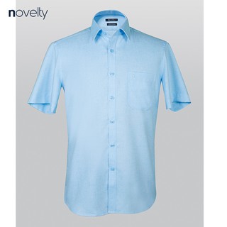 Áo sơ mi nam Novelty ngắn tay màu xanh NSMMMTMBSR190116N