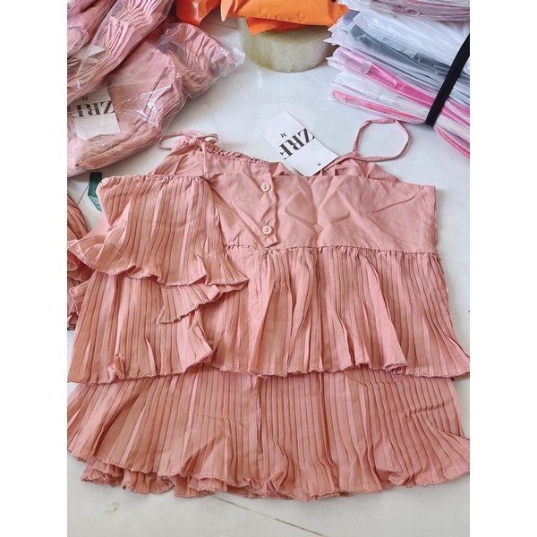 Áo dây xếp nhún bèo