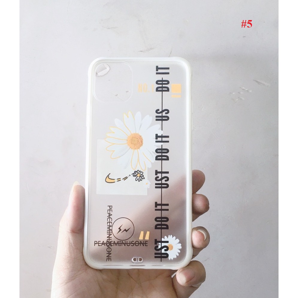 Ốp viền màu lưng nhám hoa cúc Iphone 11promax chống sốc 4 góc cạnh
