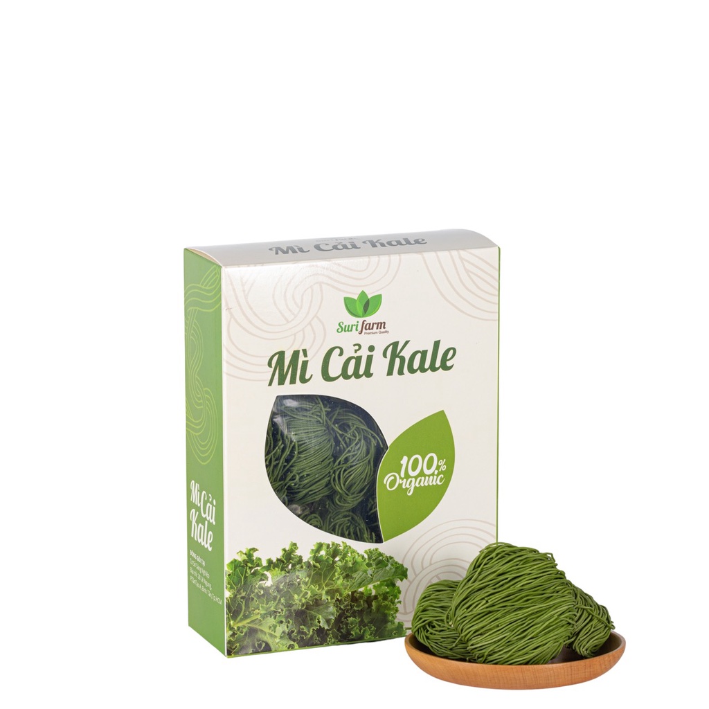 Mì rau củ thập cẩm Surifarm/Cải Kale/Hoa đậu biếc/gấc/ mì tươi hữu cơ cho bé ăn dặm,Eat Clean,giảm cân,400g=15 vắt