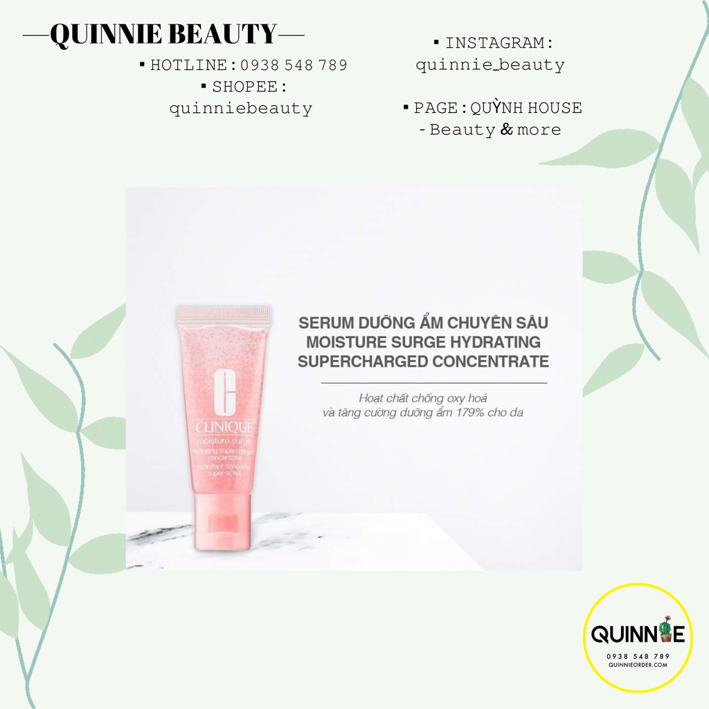 𝗧𝗶𝗻𝗵 𝗖𝗵𝗮̂́𝘁 CLINIQUE 𝗠𝗼𝗶𝘀𝘁𝘂𝗿𝗲 𝗦𝘂𝗿𝗴𝗲 𝗛𝘆𝗱𝗿𝗮𝘁𝗶𝗻𝗴 𝗦𝘂𝗽𝗲𝗿𝗰𝗵𝗮𝗿𝗴𝗲𝗱 𝗖𝗼𝗻𝗰𝗲𝗻𝘁𝗿𝗮𝘁𝗲 SIZE MINI 15ML