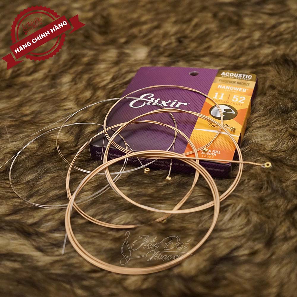 Bộ 6 Dây Đàn Guitar Acoustic ELIXIR 10-16002, ELIXIR 11-16027, ELIXIR 12-16052 Chính Hãng,Tiêu Chuẩn Mỹ, Độ Bền Cao