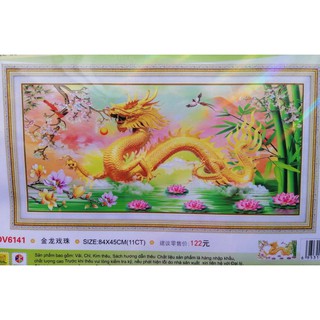 Tranh thêu chữ thập con rồng (chưa thêu) DV6141
