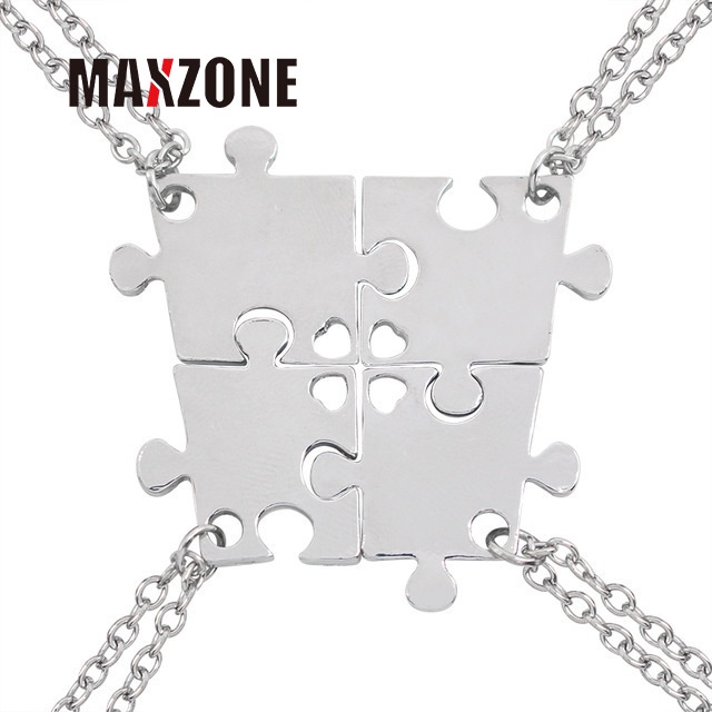 Vòng cổ Ghép Hình Bánh Pizza Trái Tim Ghép Thời Trang Cho Cặp Đôi Bạn Thân