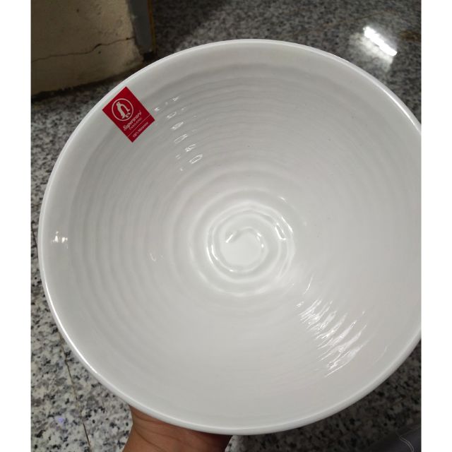 Combo 9 Tô Melamine Superware -Thái Lan - trắng viền -màu ngà nhám