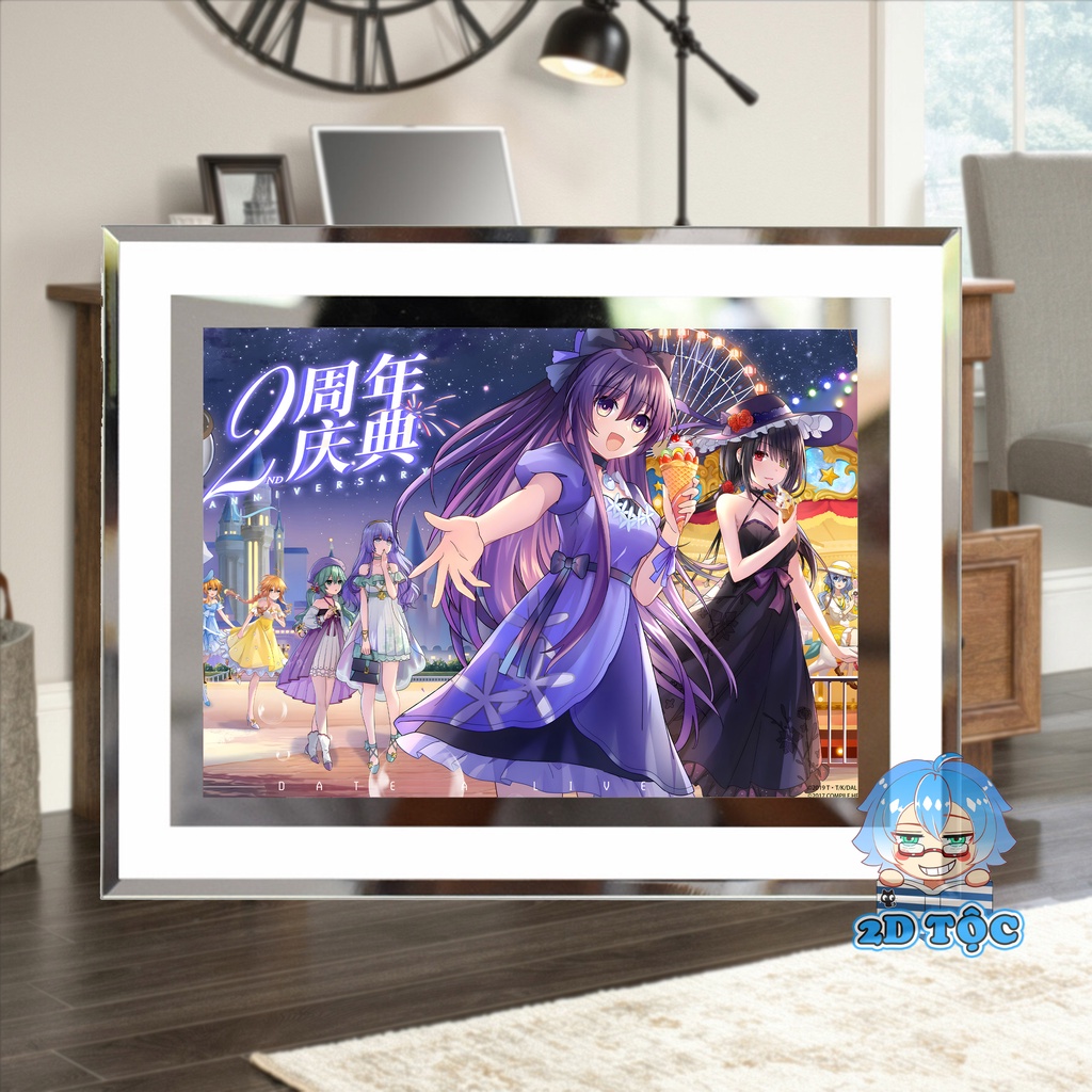 Khung kính Tokisaki Kurumi (9) Anime Date A Live - để bàn by 2D Tộc Shop