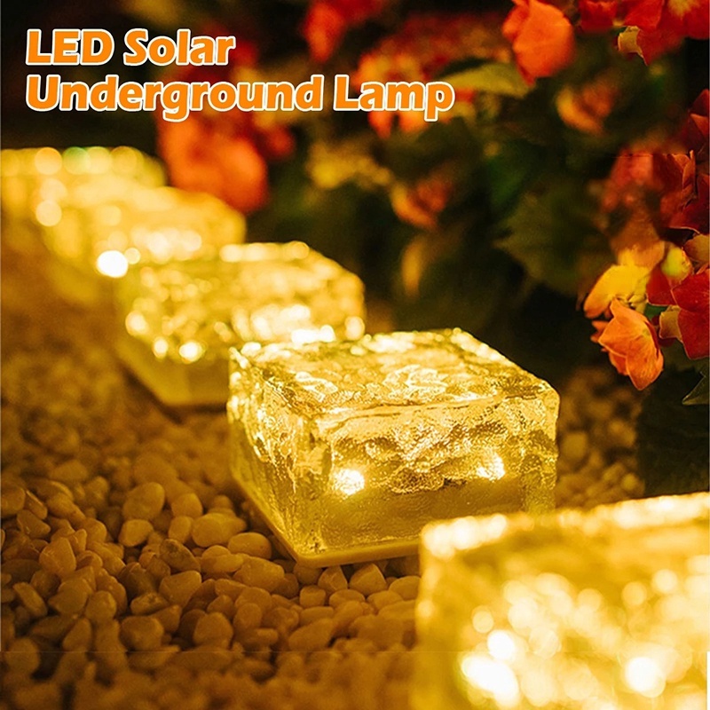 Đèn LED Năng Lượng Mặt Trời Chống Nước Hình Viên Gạch Trang Trí Sân Vườn/Cầu Thang Ngoài Trời