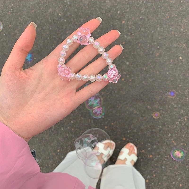 Vòng Đeo Tay Đính Hạt Pha Lê Hình Gấu Dễ Thương Phong Cách Hàn Quốc