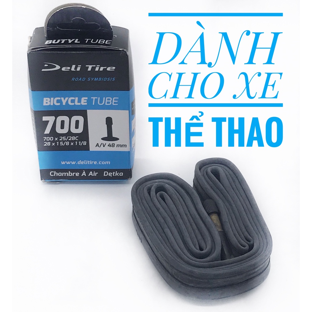 Săm ruột xe đạp thể thao Deli Tire 700X25/28C van honda 48mm