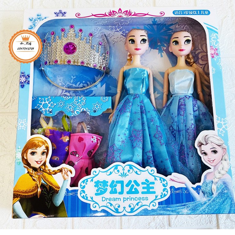 Búp Bê Barbie , công chúa Frozen Thêm  Váy búp bê và phụ kiện.