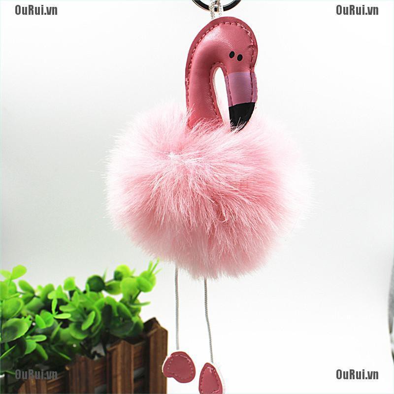 Móc Khóa Hình Quả Cầu Lông Và Chim Hạc Dễ Thương