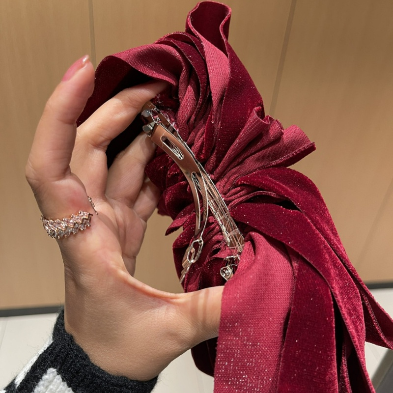 Kẹp Tóc Nơ Nhung Cỡ Lớn Phong Cách Hàn Quốc Sang Trọng