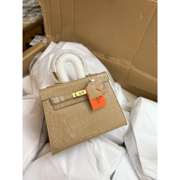 TÚI HM KELLY CHẤT DA SẤU  SUPER SZ 25