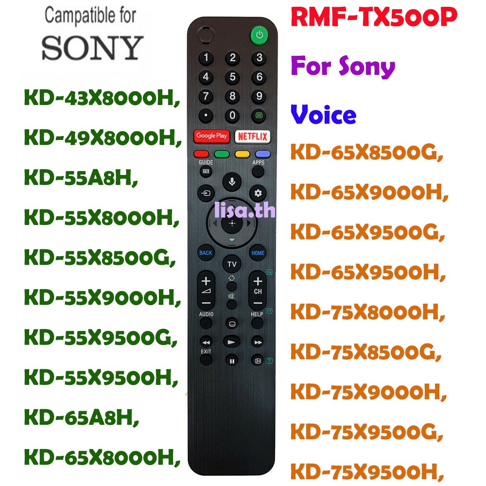 Điều Khiển Từ Xa Bằng Giọng Nói RMF-TX500P Cho TV Sony 4K KD-65X9500G RMF-TX500U KD-43X8000H KD-49X8000H, KD-55A8H, KD-55X8000H, KD-55X850G, KD-500G / KD-500D0000D000
