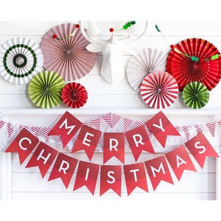 Dây cờ Merry Christmas màu đỏ dcxm15