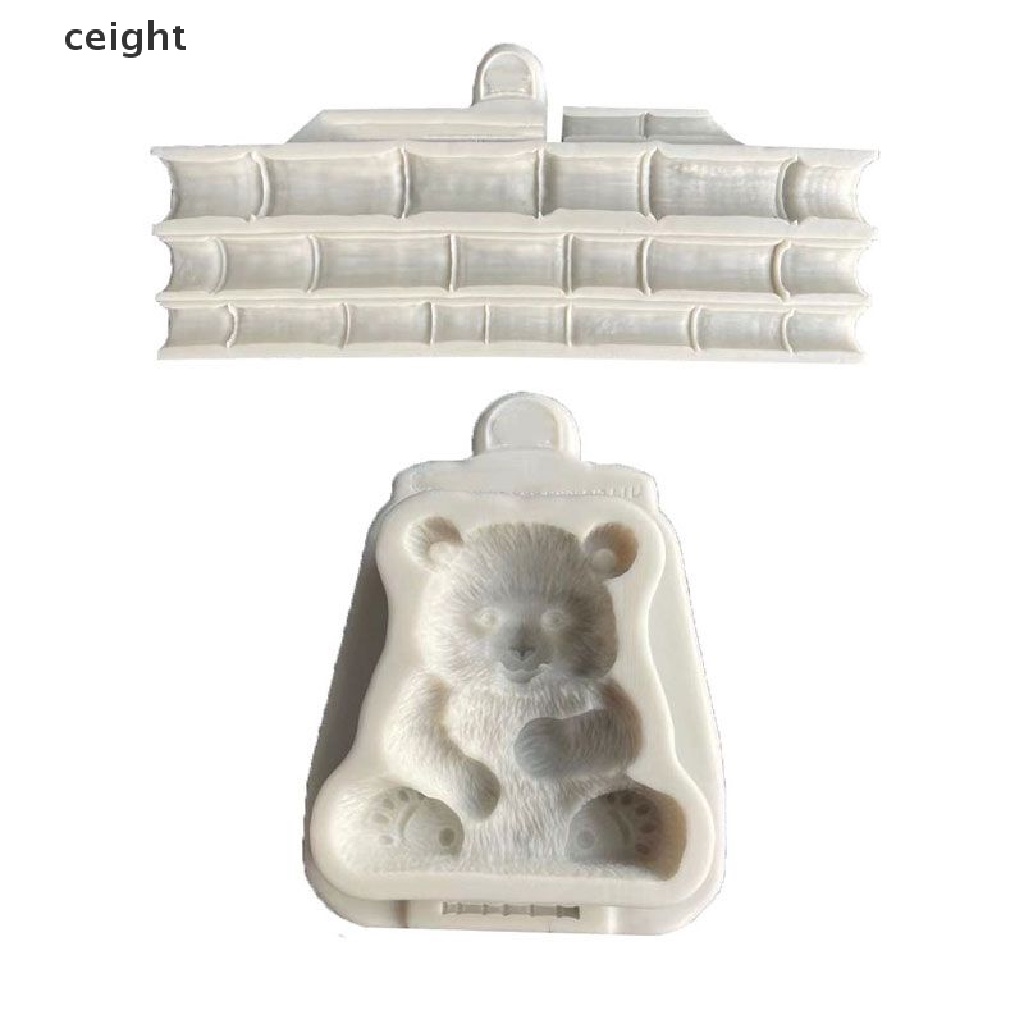 Khuôn silicon làm bánh kẹo socola hình gấu trúc bụi tre