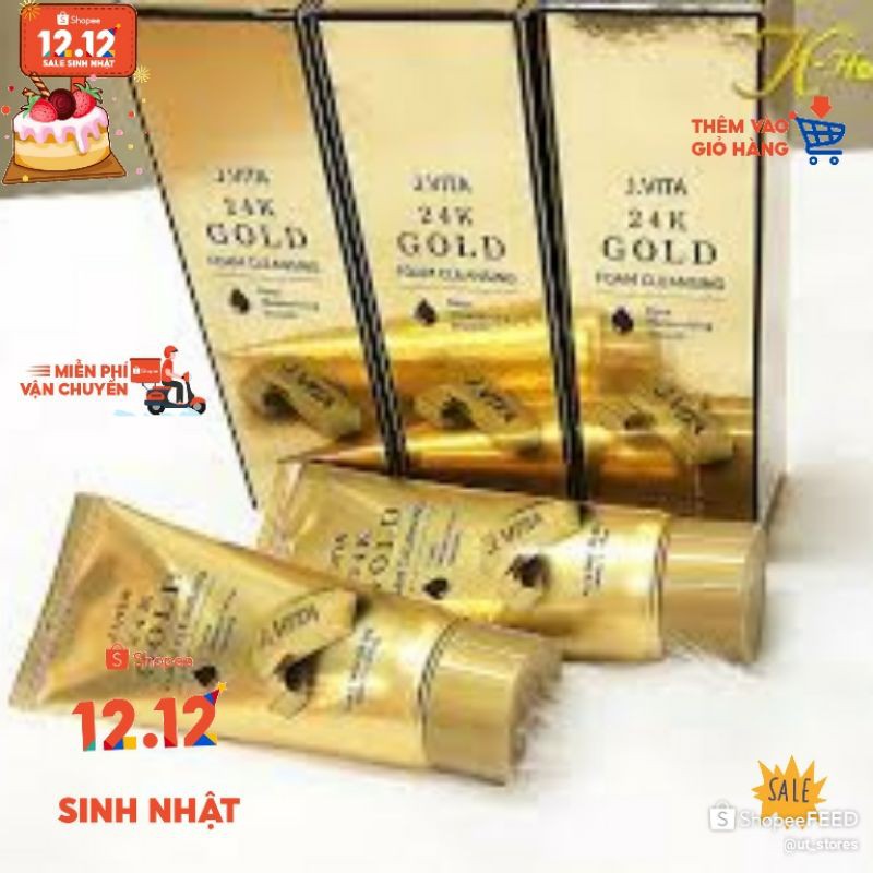 SỮA RỬA MẶT TẠO BỌT ❤️FREESHIP❤️TINH CHẤT VÀNG 24K 100ml J.VITA