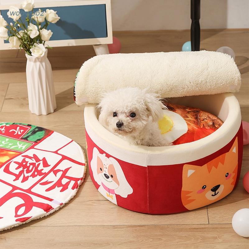 Giường ngủ hình hộp mì giữ ấm mùa đông có thể tháo rời cho mèo cưng