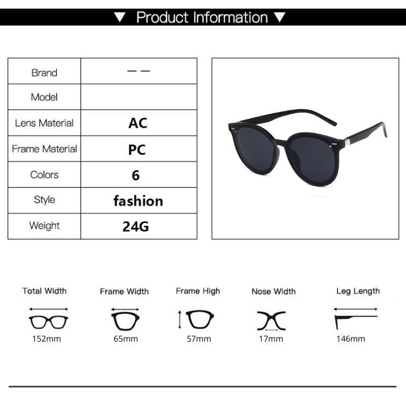 Kính thời trang nữ dáng mắt tròn thanh lịch phong cách Hàn quốc