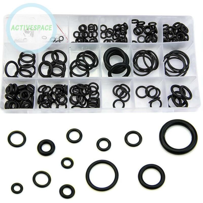 Set 225 vòng đệm cao su màu đen dạng tròn siêu bền dành cho ống thủy lực