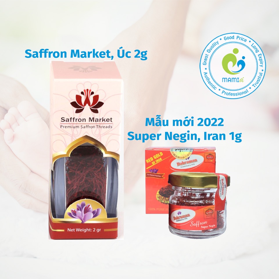 Nhụy hoa nghệ tây (1g/2g) giúp tuần hoàn, đẹp da tốt cho người từ 18 tuổi trở lên Bahraman Saffron Super Negin, Iran