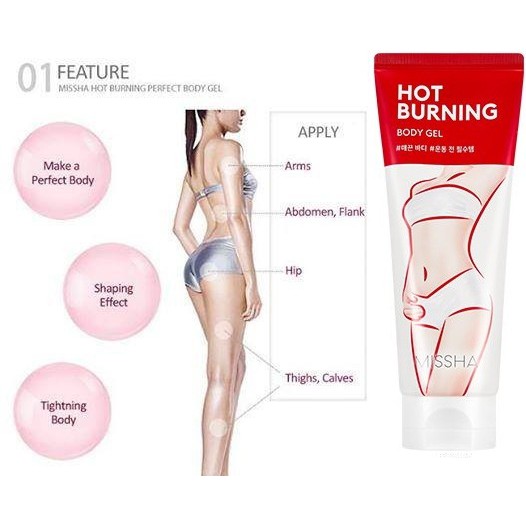 [SALE] [CAM KẾT 100% CHÍNH HÃNG] Gel Tan Mỡ Missha Hot Burning Body Gel 200ml Hàn Quốc