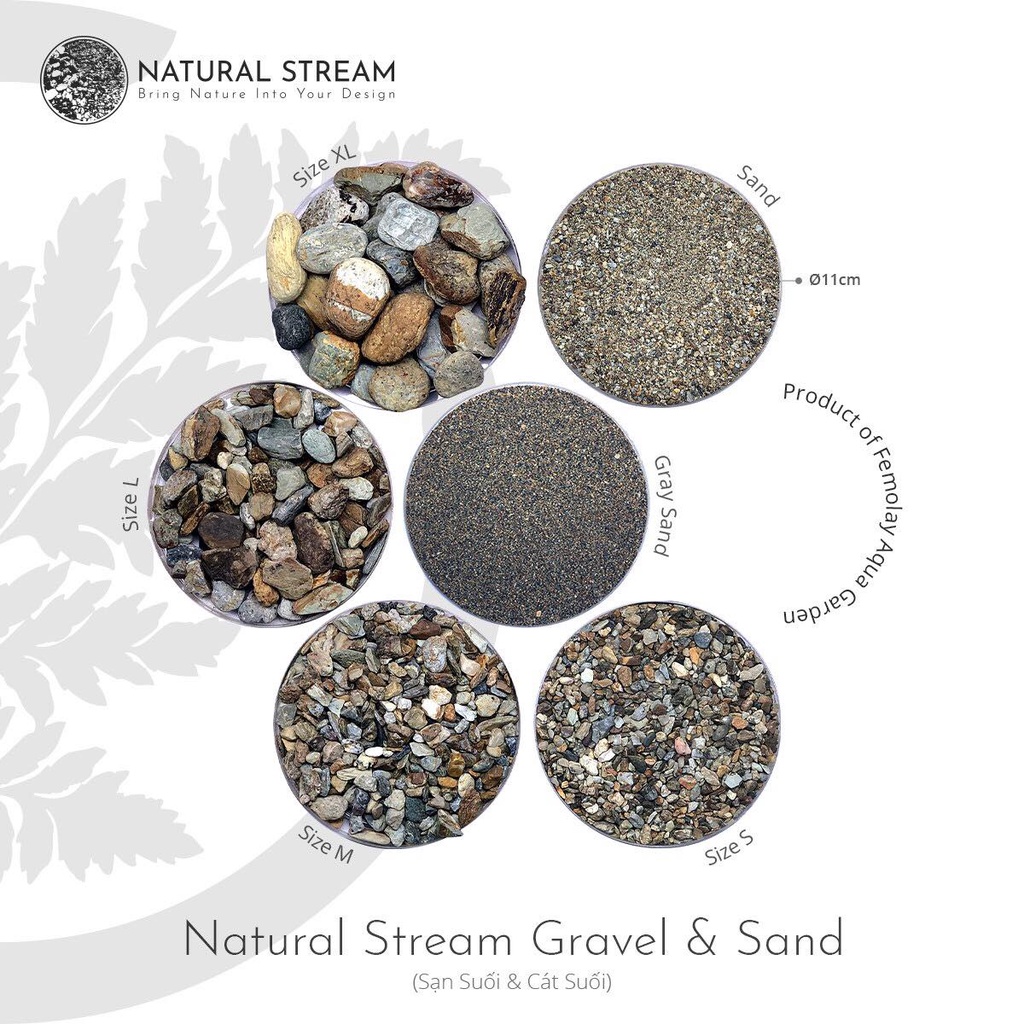 Sạn Suối Thiên Nhiên Femolay | Size M | Bao 2KG | Trang trí trải nền bể thủy sinh, Biotope.