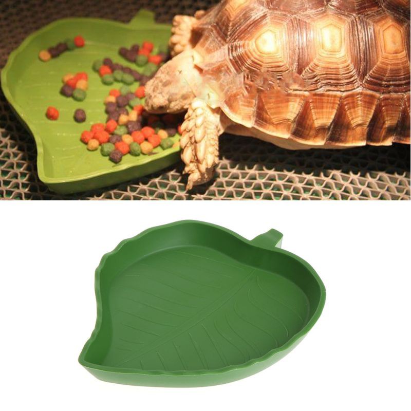 Set 2 Bát Ăn Hình Chiếc Lá Cho Thú Cưng Bò Sát
