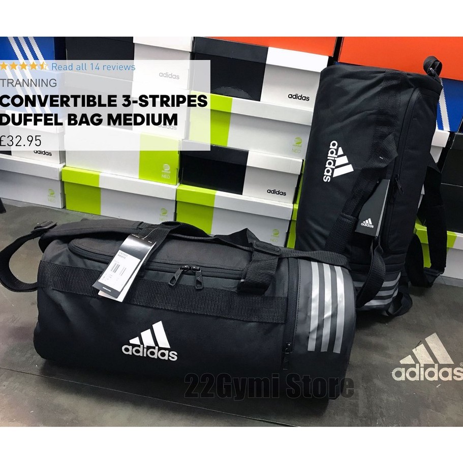 TÚITẬP GYM [XUẤT XỊN] - TÚI TRỐNG THỂ THAO Convertible 3-Stripes Duffel Bag HÀNG XUẤT XỊN