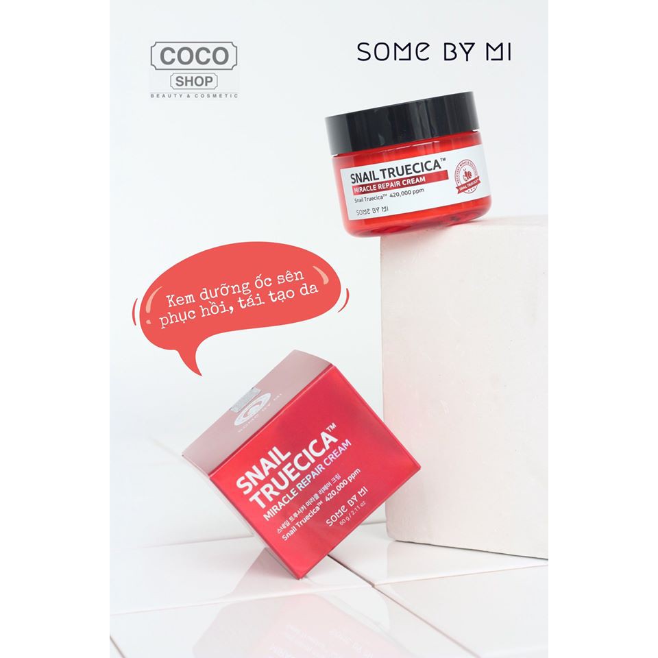 Kem dưỡng phục hồi, tái tạo da, giảm sẹo mờ thâm Some By Mi Snail Truecica Miracle Repair Cream [COCO SHOP]