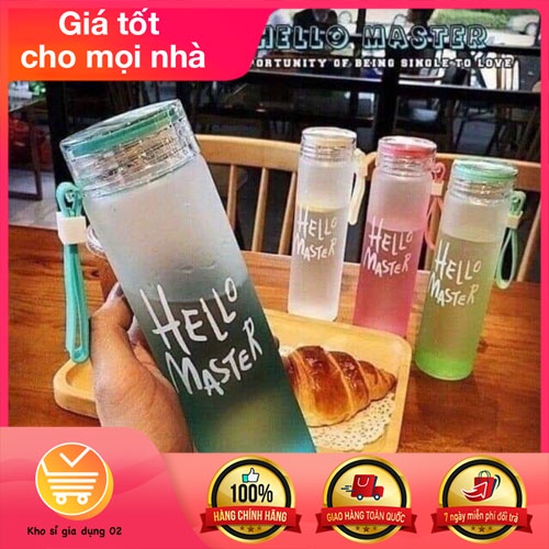 Bình Đựng Nước Thủy Tinh Hello Master 450ml