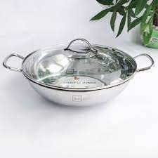 Nồi nấu lẩu kiêm chảo xào đa năng fivestar inoc 3 đáy dày nặng to cỡ lớn 32cm. Hàng Chính Hãng