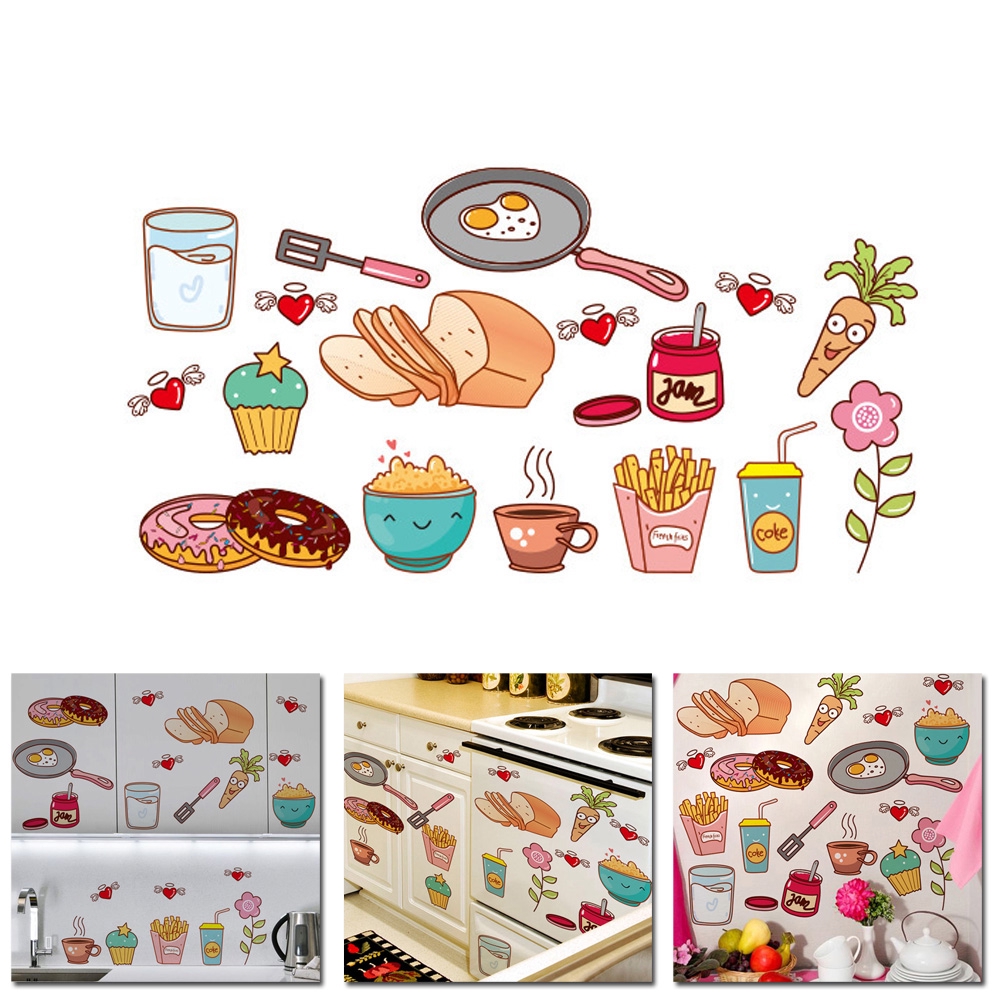 Nhãn dán tường nhà bếp chống thấm ngộ nghĩnh xinh xắn 40*30CM | BigBuy360 - bigbuy360.vn
