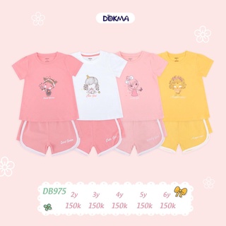 Bộ cộc tay bé gái cotton usa db975 hiệu dokma size 2 - 6 tuổi tiệm nhà sóc