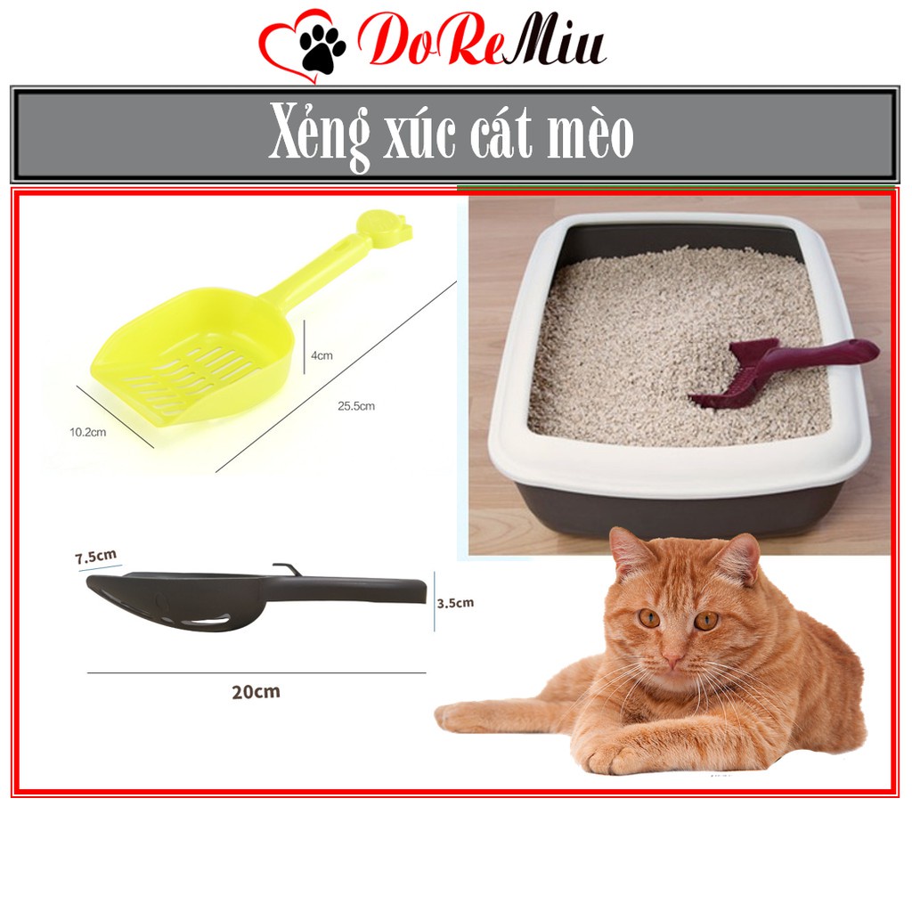 STHA- Xẻng vệ sinh mèo (2 loại) xẻng xúc cát mèo bằng nhựa (xẻng hót phân mèo)