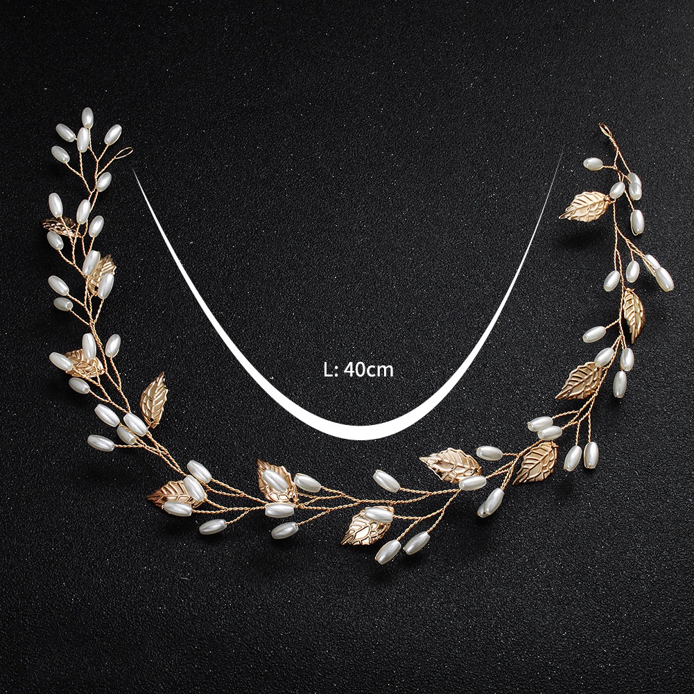 Cài tóc thiết kế lá và ngọc trai nhân tạo thanh lịch cho nữ