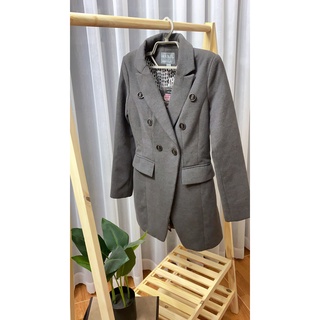 Áo dạ dáng vest ghi xám – hàng qccc