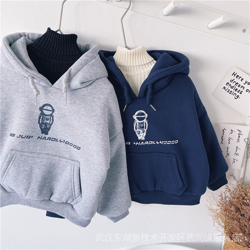 Áo Sweater Lót Nhung Dày Dặn Phong Cách Hàn Quốc Thời Trang Thu Đông Mới Cho Bé