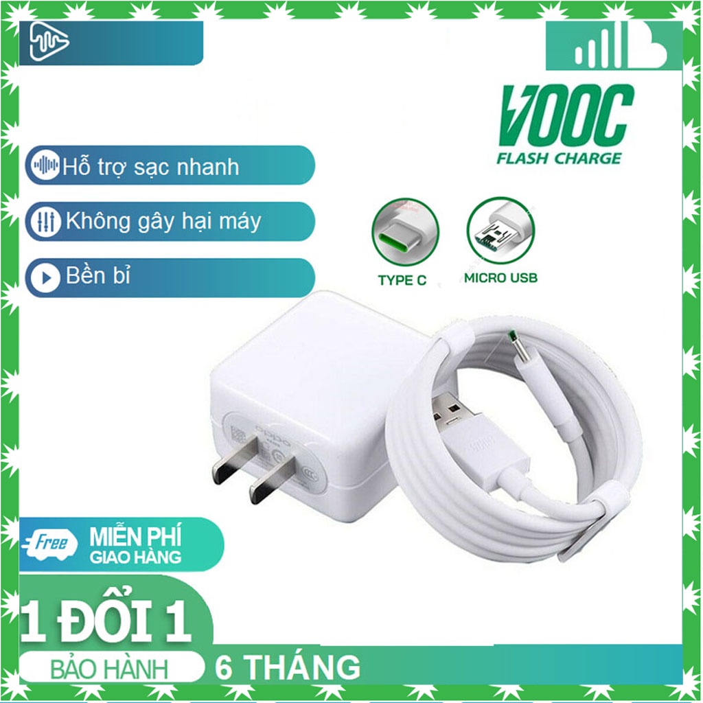 Củ Sạc Oppo Bộ sạc nhanh Oppo vooc Dùng cho A3s A37 F9 F11 F5 A53 Hàng Chính Hãng