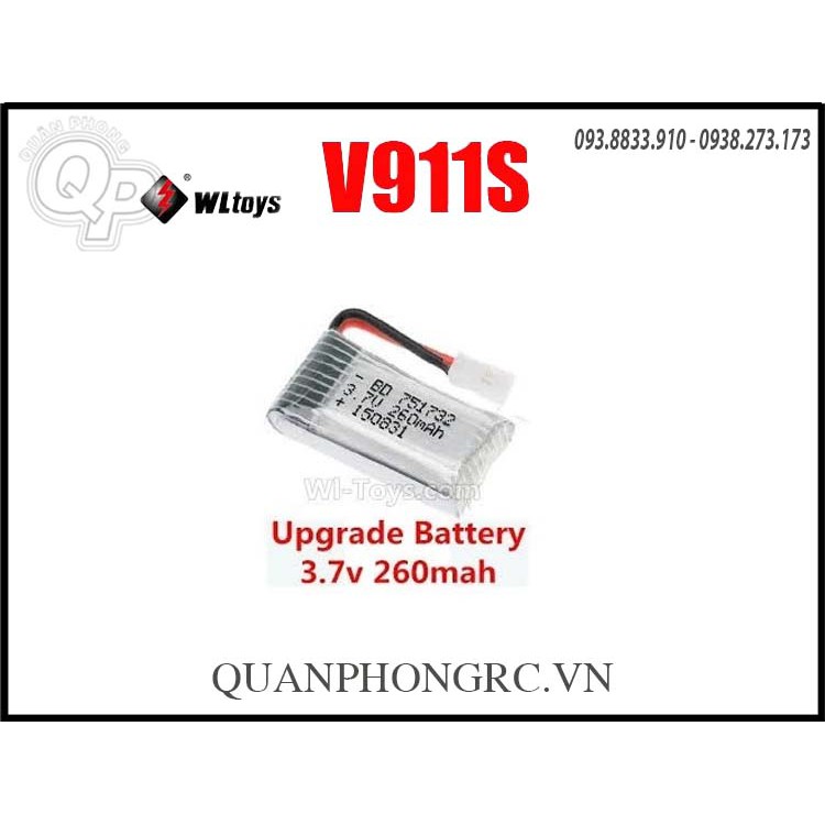 Pin Lipo 3.7V - 300mah / 260mAh cho V911S