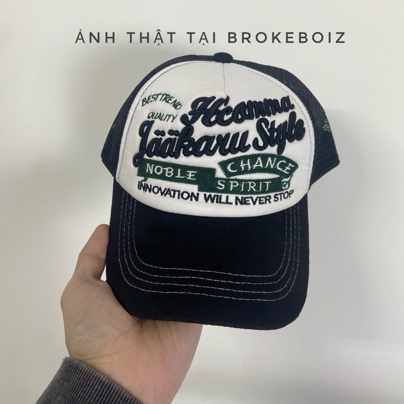 Mũ trucker thêu phong cách streetwear, vintage, workwear Brokeboiz