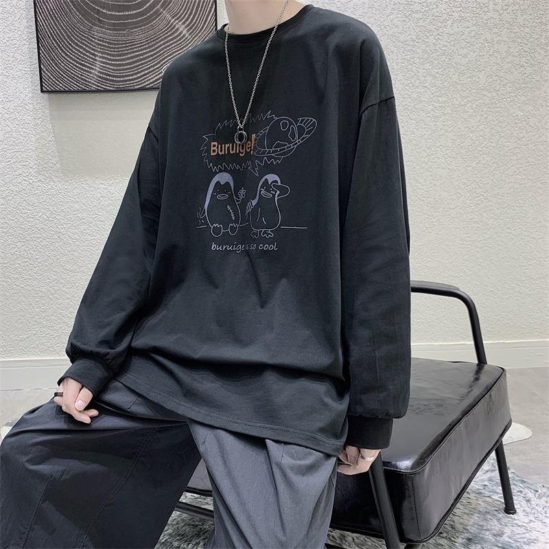 Áo thun dài tay dáng rộng thời trang cá tính cho nam size M-5XL