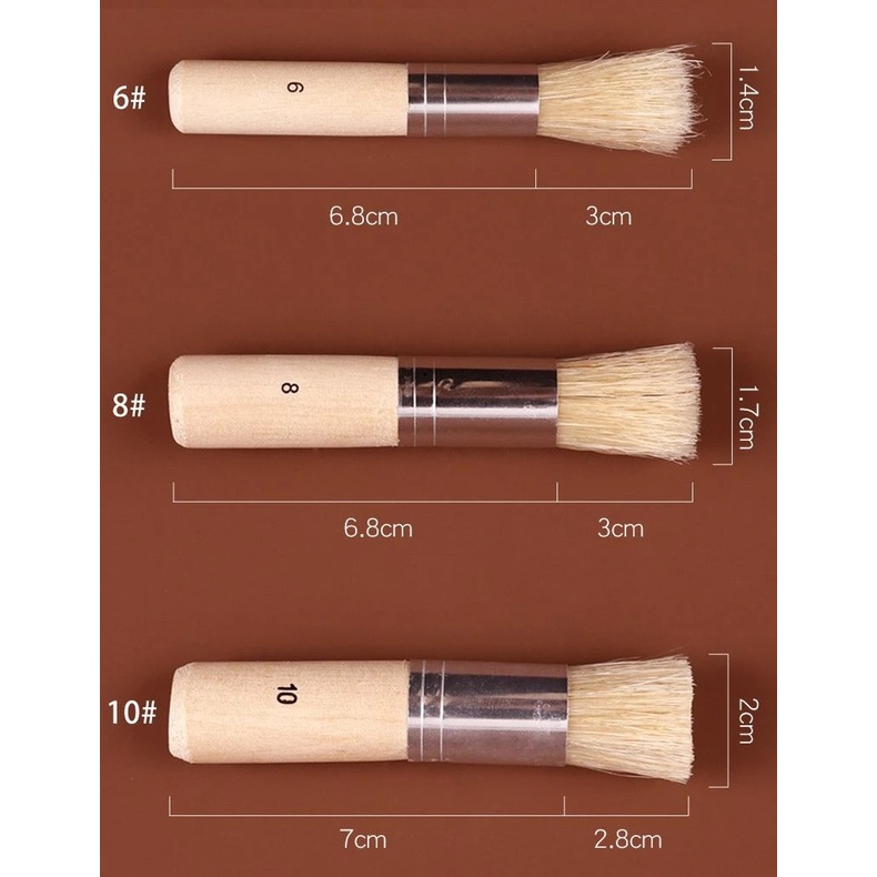 Bộ 3 Cọ Stencil Mont Marte - Studio Stencil Brushes Pkt 3 - MAA0021