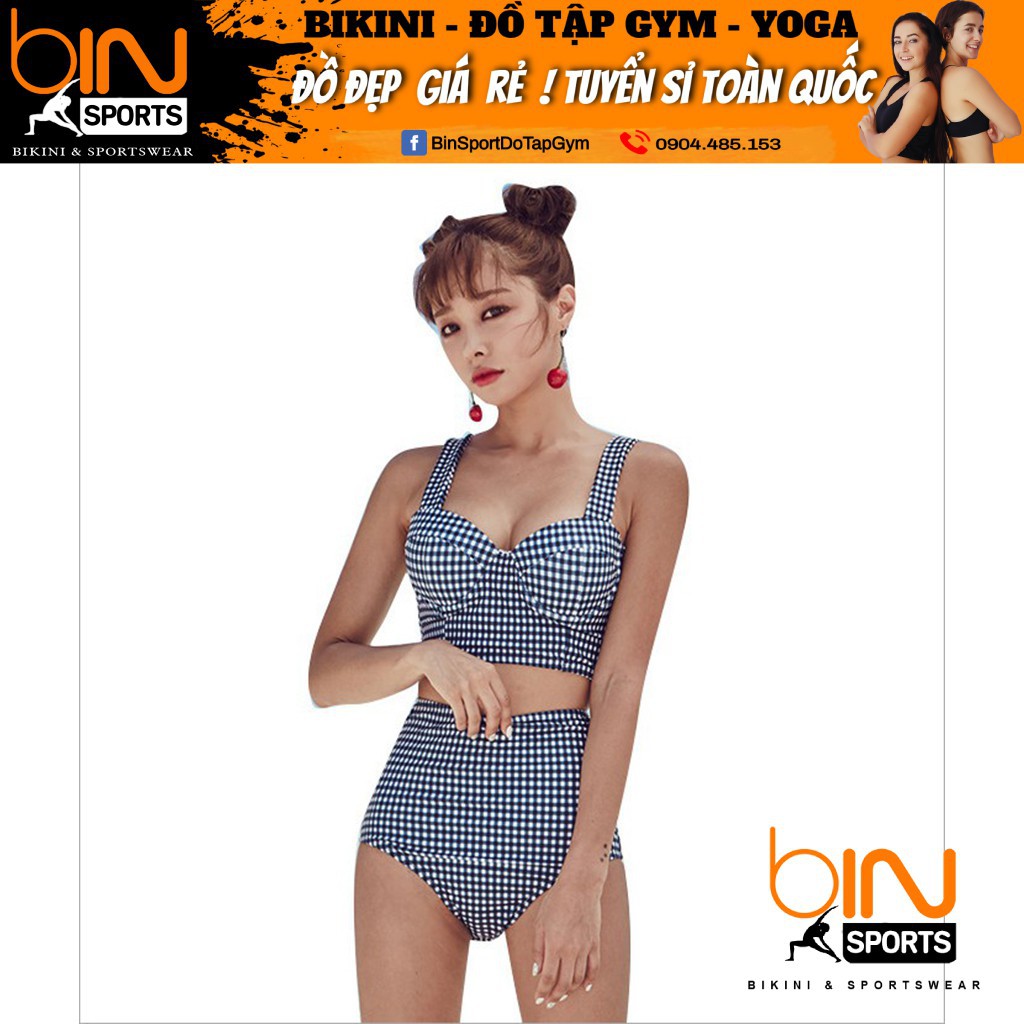 Bikini Nữ ĐỒ BƠI 2 Mảnh ÁO BRA Caro Hàng Nhập BHN007