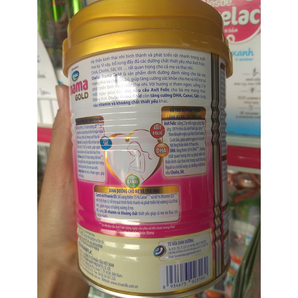 Sữa bột Dielac Mama Gold Hương vani 400g/900g hộp thiếc