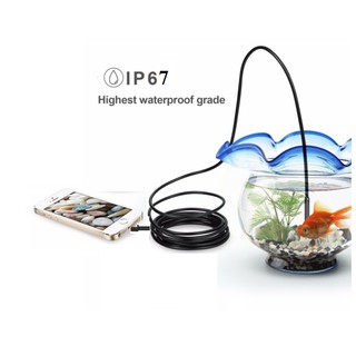 Camera nội soi DÂY CÁP CỨNG siêu nhỏ 5.5mm chống nước(IP67) cho Máy tính và Điện thoại