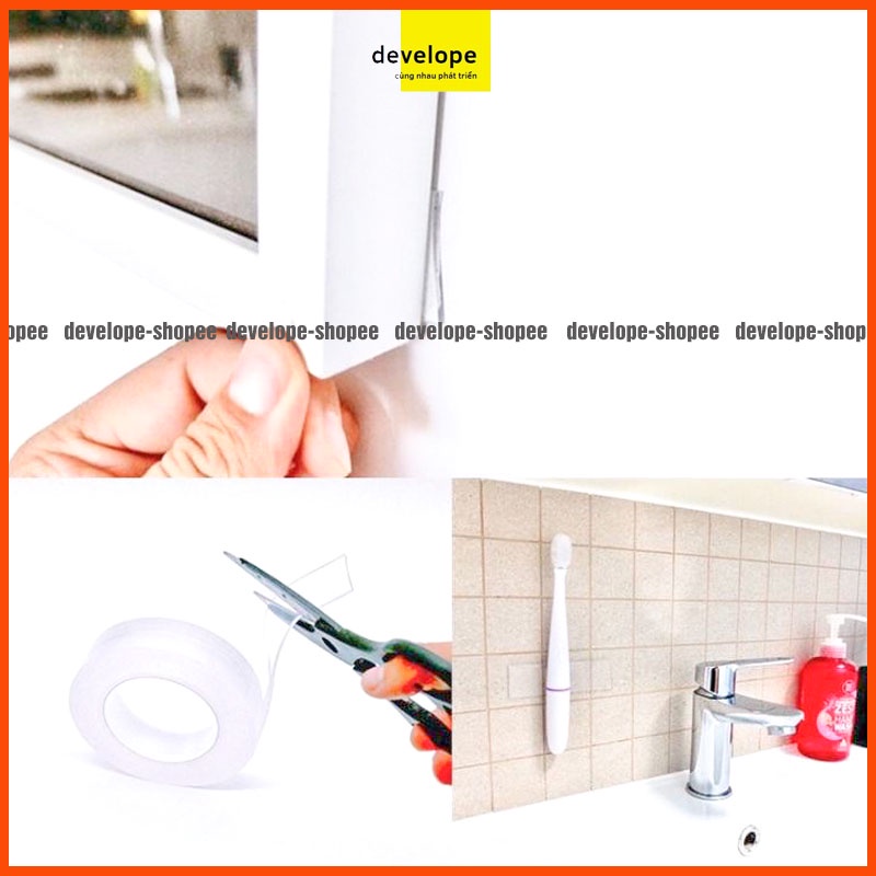 300 cm - BĂNG KEO 2 MẶT TRONG SUỐT ĐA NĂNG SIÊU DÍNH TRÊN MỌI BỀ MẶT CỰC CHẮN CHẮN - CHỊU LỰC CHỊU NHIỆT ĐÀN HỒI TỐT